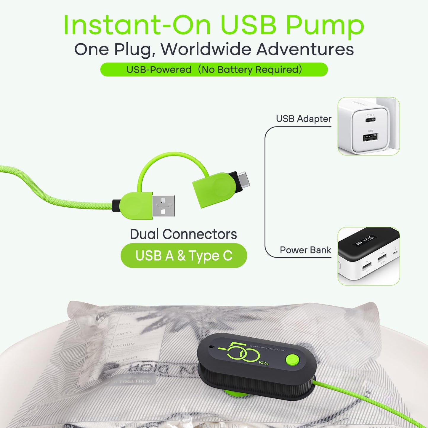 Vacbird Vacuum Bags for Travel with USB Pump, 12 Pack Carry-on Size Compression Packing for Luggage and Suitcase, Space Saver Bags for Clothes and Clothing Travel