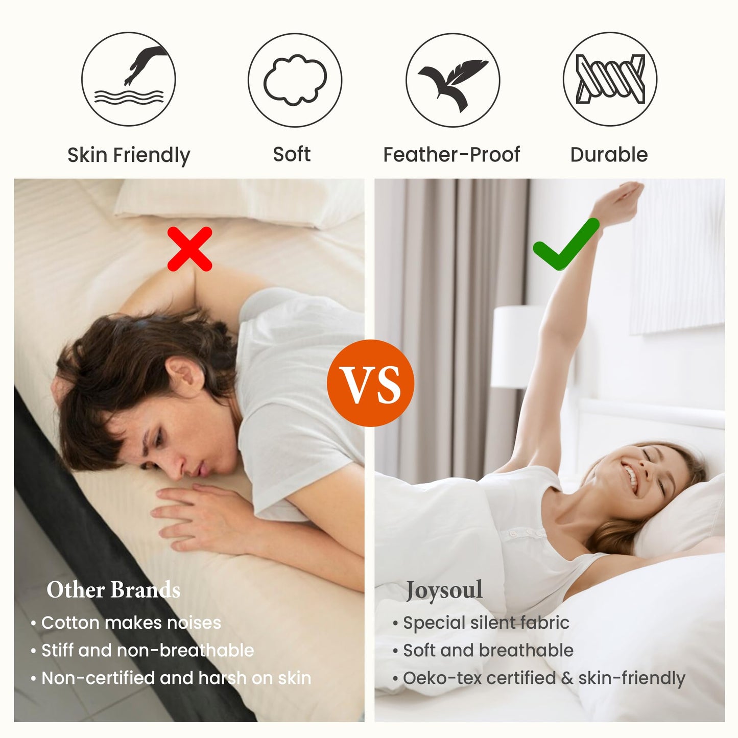 Joysoul Queen Size Down Comforter - All Season Ultra Soft Goose Down & Feather Fiber Fill, Luxury Hotel Pink Duvet Insert with Corner Tabs (88" X 88")