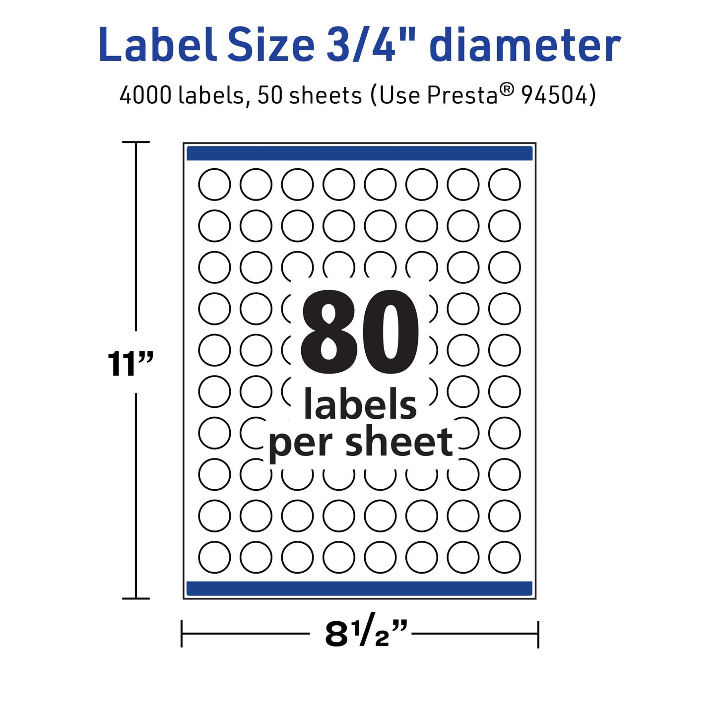 Avery TrueBlock Matte White Round Labels with Sure Feed, 0.75" Diameter, 4,000 Matte White Labels, Print-to-the-Edge, Laser/Inkjet Printable Labels, Great for Product Labels and Price Stickers