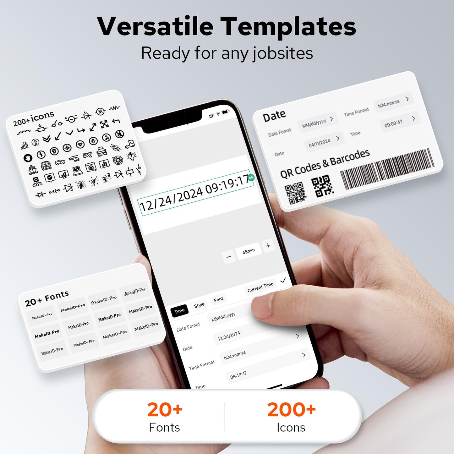 Makeid P31 Industrial Label Maker, Thermal Transfer Label Printer Portable Bluetooth Labeler with 0.71" W x 26.24ft L Label, Wire and Cable Labeling Machine for Job Sites, Fast Creat and Print Label