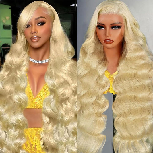 Manyisi 30 Inch 613 13x6 Lace Front Wig Human Hair 200 Density Blonde Body Wave Lace Front Wigs Human Hair Pre Plucked Blonde Wig Human Hair 613 HD Lace Frontal Wigs Human Hair