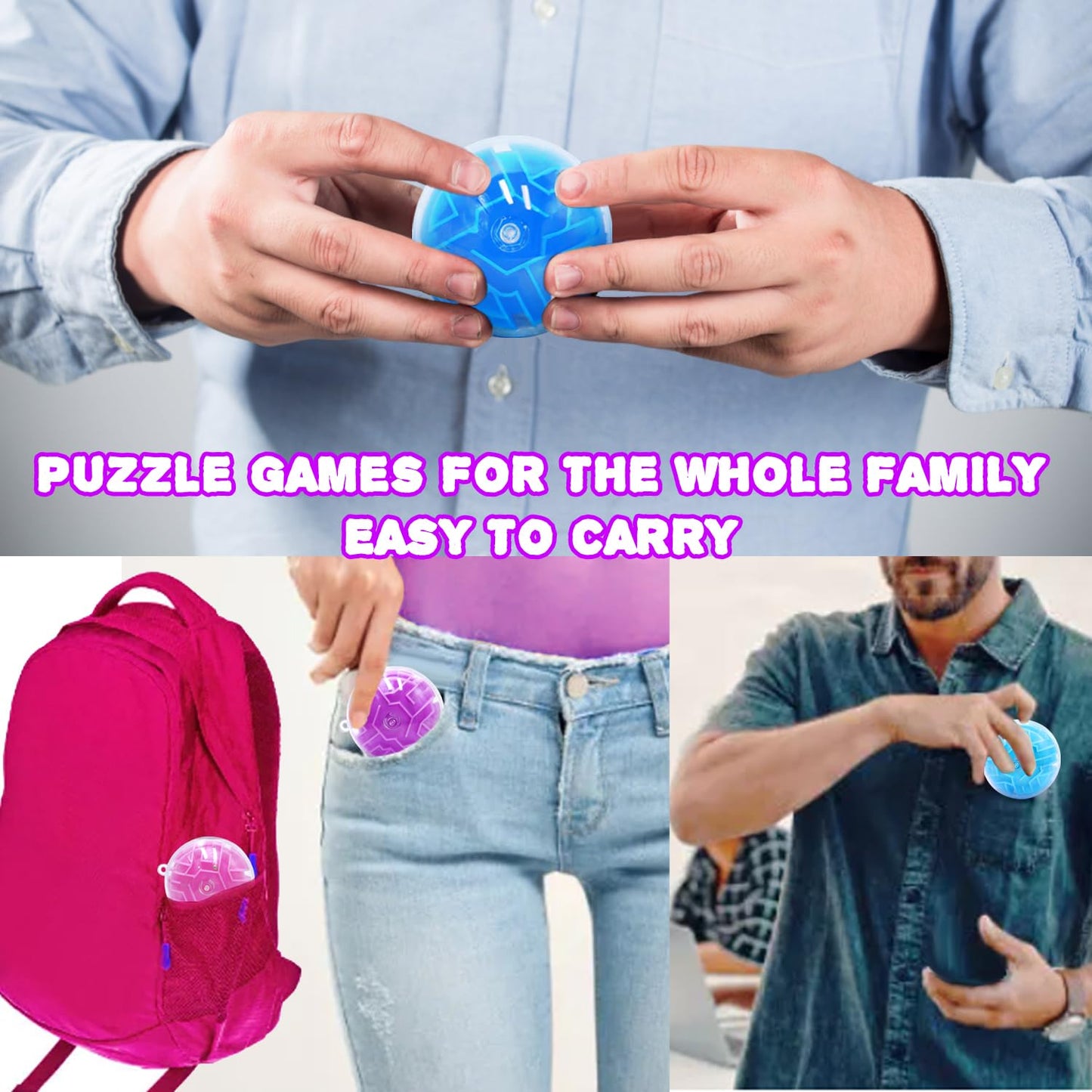 100 Pcs Puzzle Maze Ball Mini 3D Gravity Cube Puzzle Ball Toy for Kids Ages 3 6 7 8-10, Educational Challenges Magic Brain Teasers Games for Boys Girls Birthday Gifts Classroom Prize