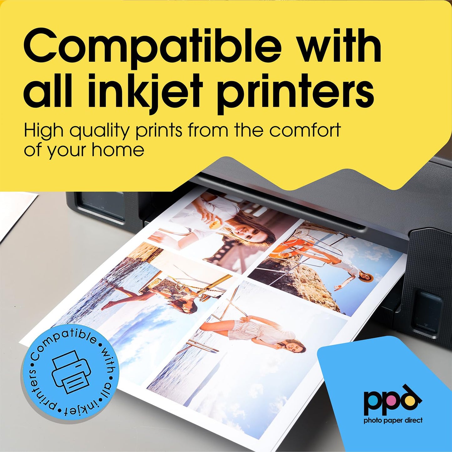PPD Satin Photo Paper for Inkjet Printer, Premium Pearl Luster Finish 11 x 17 Size Sheets for Printable Photos, Thick 255 gsm 68 lbs 10.5 mil, White, Water Resistant & Instant Dry Prints (50 Pack)