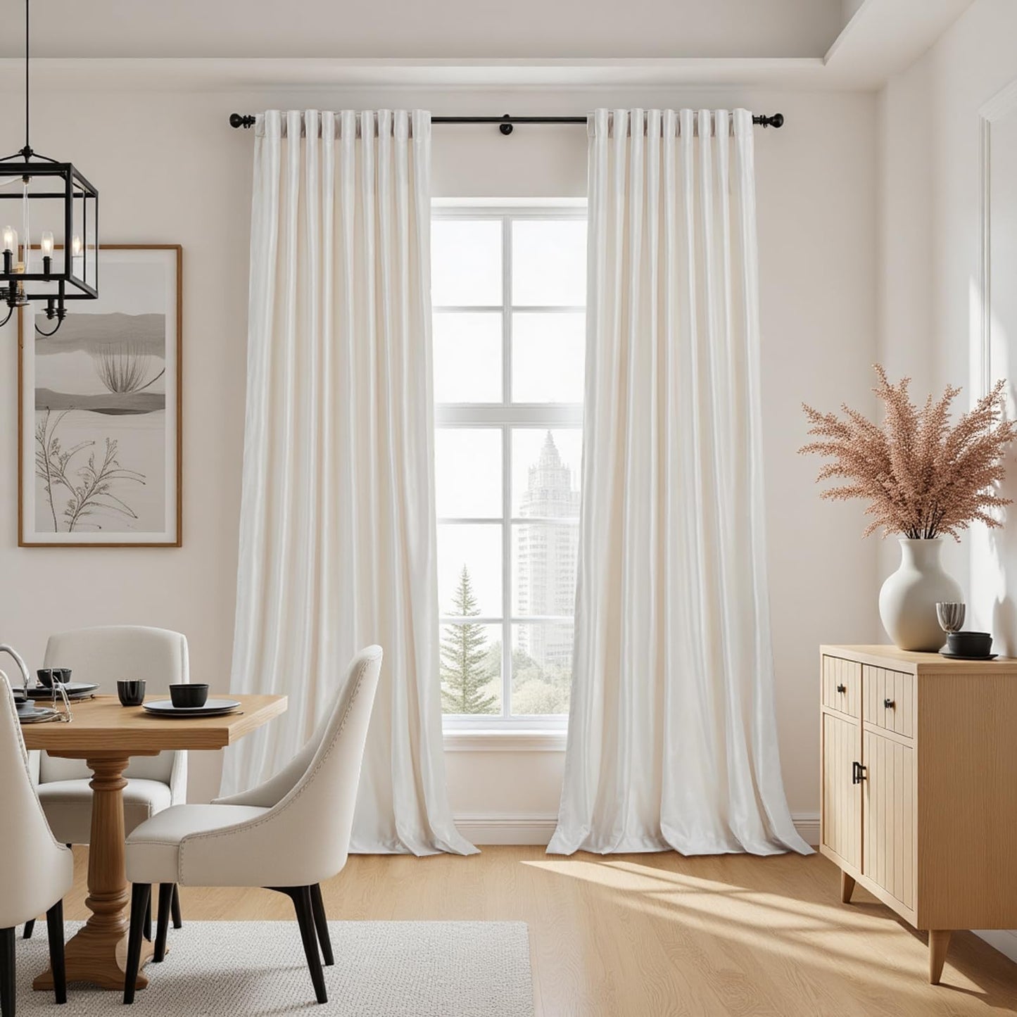 100% Blackout Ivory Off White Velvet Curtains 84 inch Long for Living Room,Set of 2 Panels Liner Rod Pocket Back Tab Thermal Window Drapes Room Darkening Heavy Decorative Curtains for Bedroom