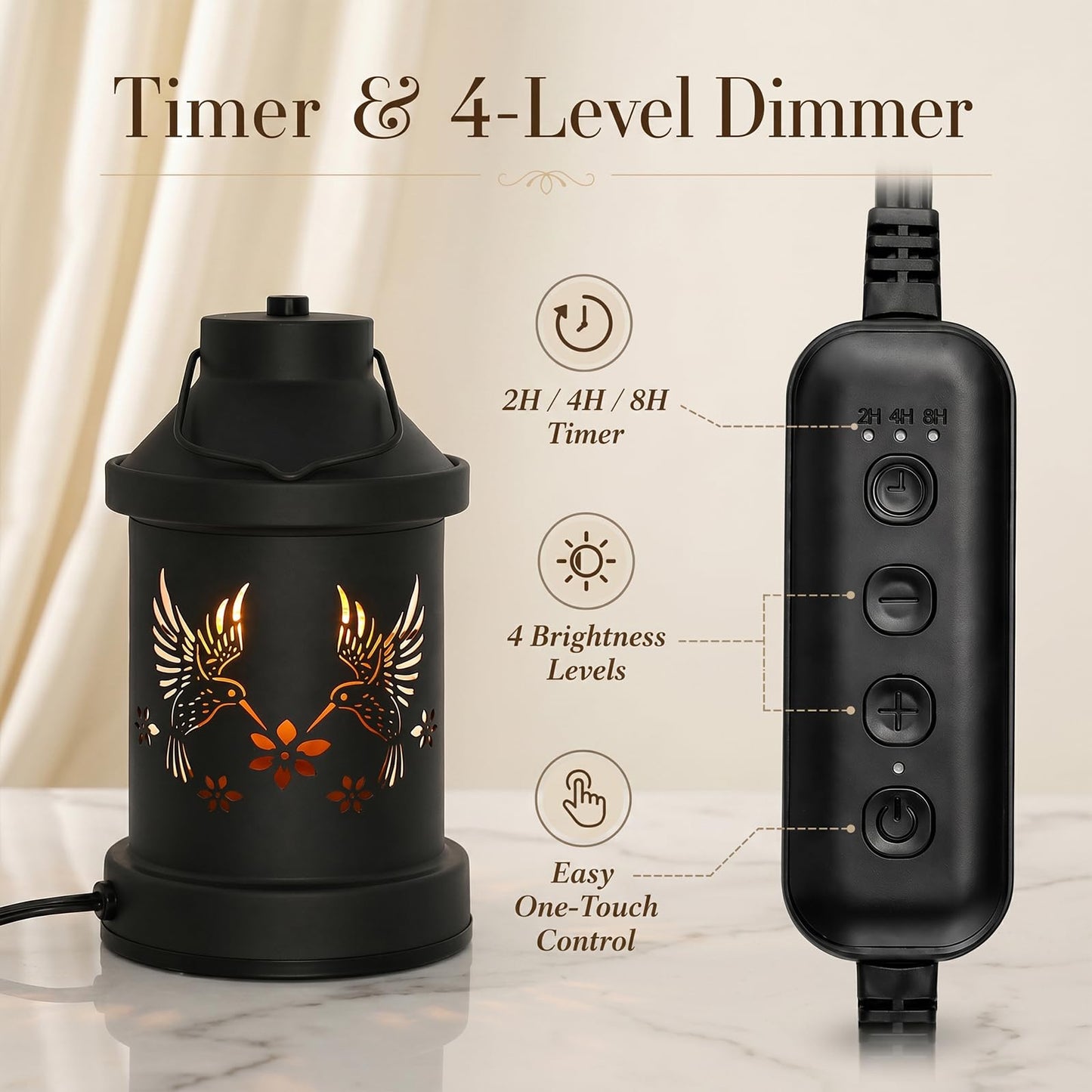 Hummingbird Candle Warmer Lamp Timer - Mothers Day Gifts for Mom, Birthday Gifts for Women, House Warming Gifts New Home Decor