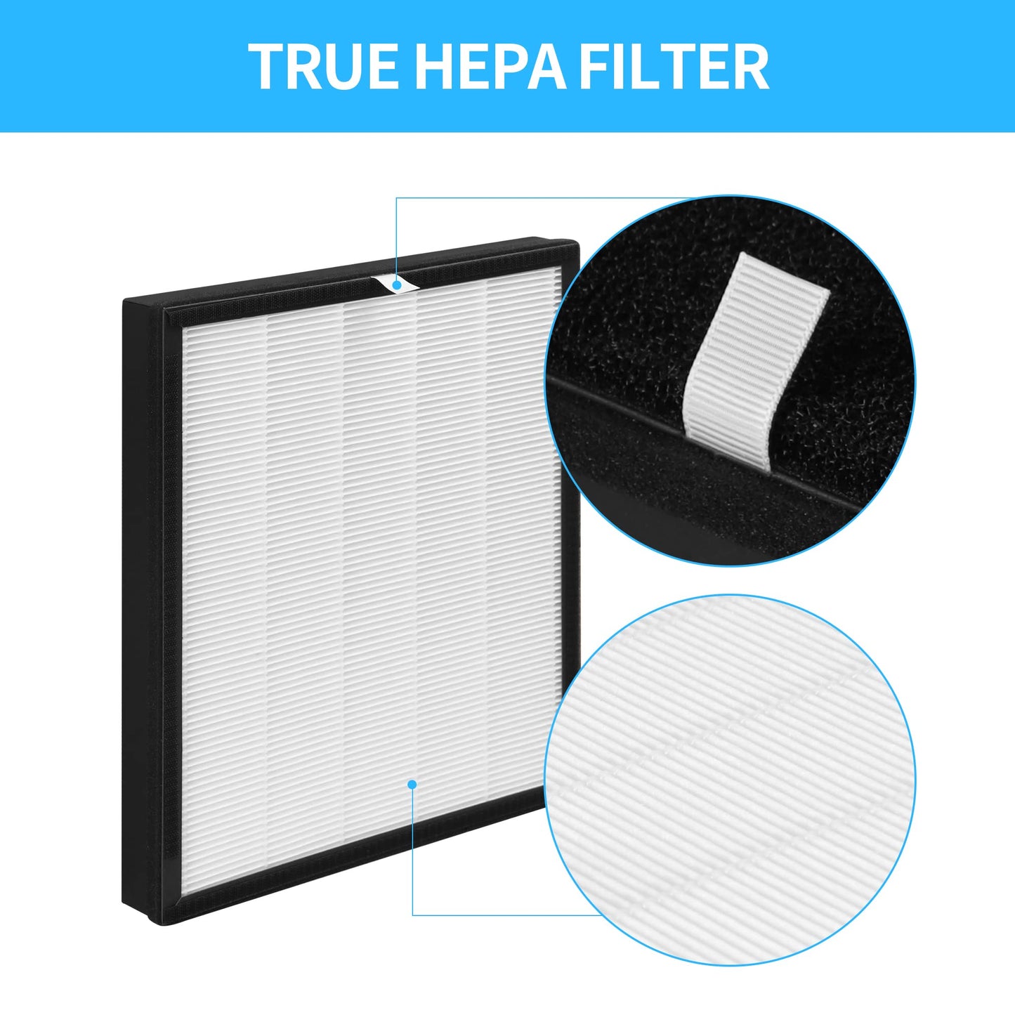 GoKBNY 2-Pack Aerio-300 Replacement Filter Compatible with Zigma Aerio-300 Purifier, 2 High-Efficiency Filters + 2 Carbon Pre-Filters