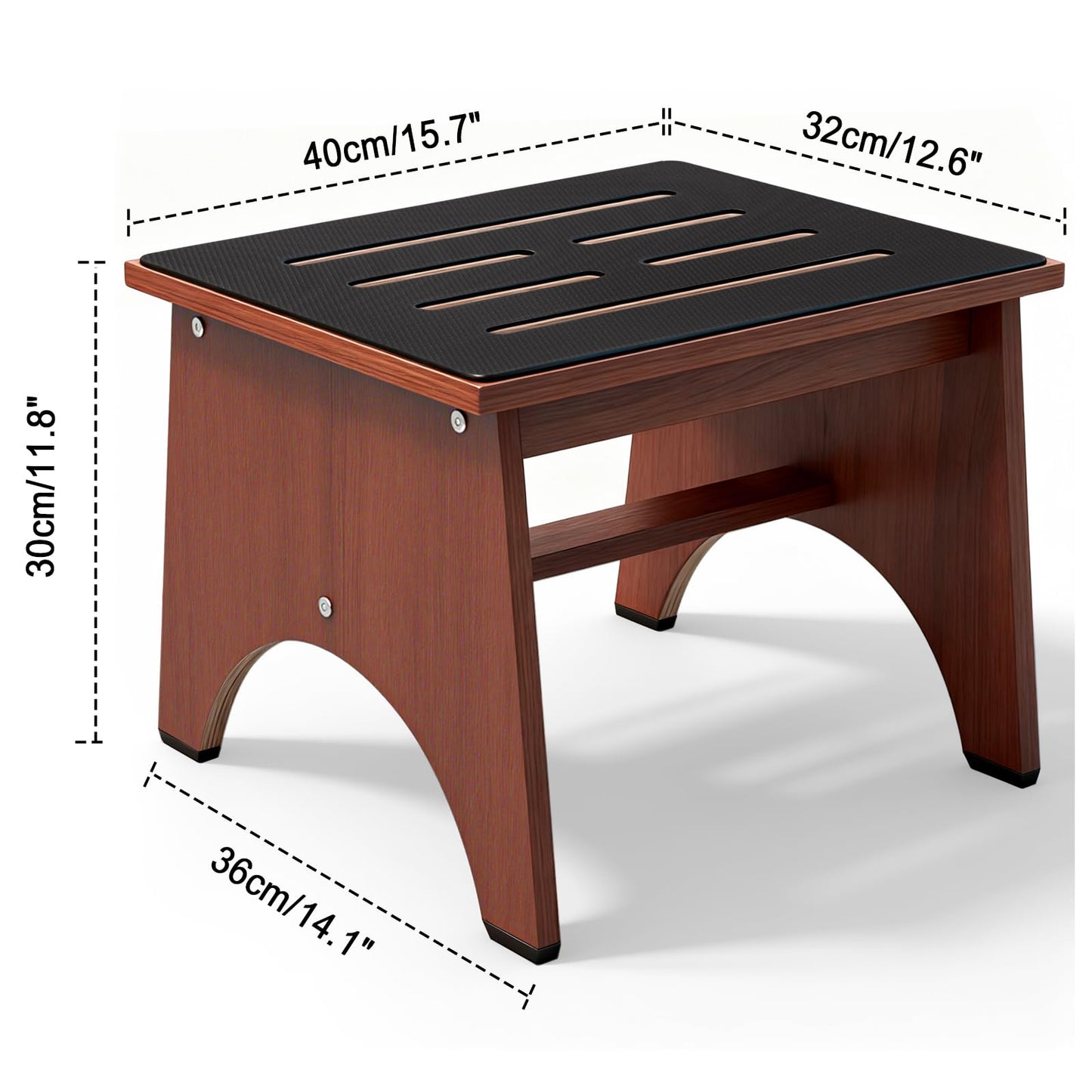 RayLove One Step Stool for Adults Seniors with Non-Slip Rubber Stepping Feet, Heavy Duty Platform Step Stools for Bathroom, Bedroom, Kitchen & Bedside Support 12 Inch Rustic Brown