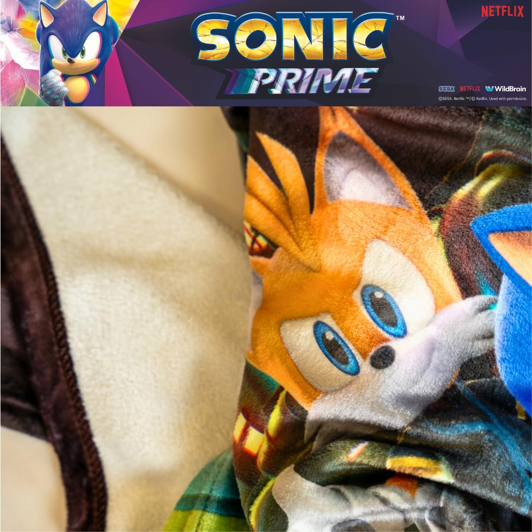 Sonic The Hedgehog Prime Anime Bedding Super Soft Silk Touch Throw, 46 in x 60 in, (Officially Licensed Product)
