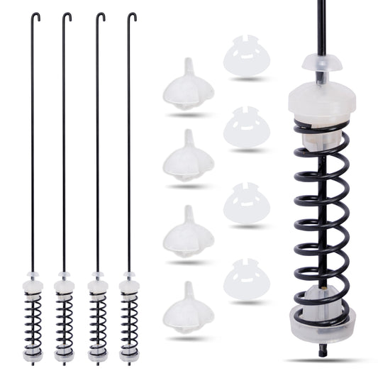 4Pcs Washer Suspension Rod Kit Replaces For Amana NTW4605EW0 NTW4516FW1 NTW4516FW2 NTW4516FW3, Whirlpool WTW4800BQ0 WTW4800BQ1 WET4027HW0 WTW4616FW2 WTW4815EW0 WTW4815EW1 WTW4816FW1 WTW4816FW2 Washer