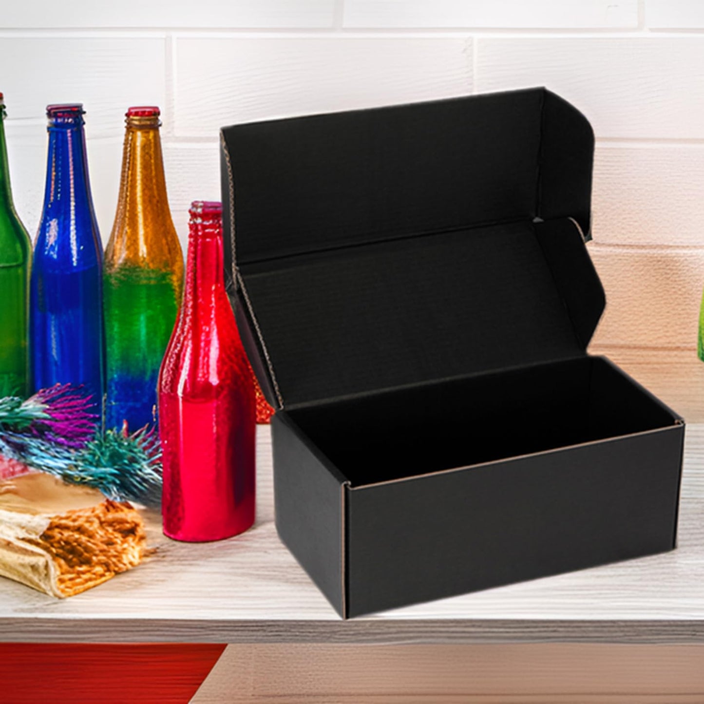 DUZCLI Small Shipping Boxes 10x4x4 Inches – Black Corrugated Cardboard Boxes (20-Pack) for Mailing, Packing, Small Business & Gift Packaging - Recyclable & Sturdy