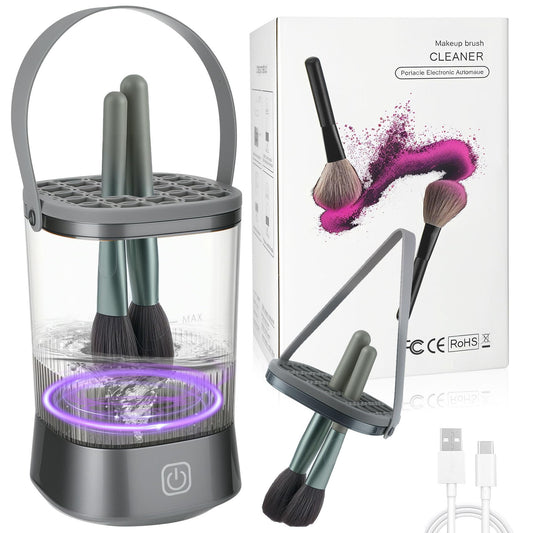 Makeup Brush Cleaner, Auto-Rotating Brush Cleaner for Deep Cleaning, Electric Makeup Brush Cleaner, One-Click Operation Automatic Spinning Cosmetic Brush Cleaner, Suitable for All of Makeup Brushes