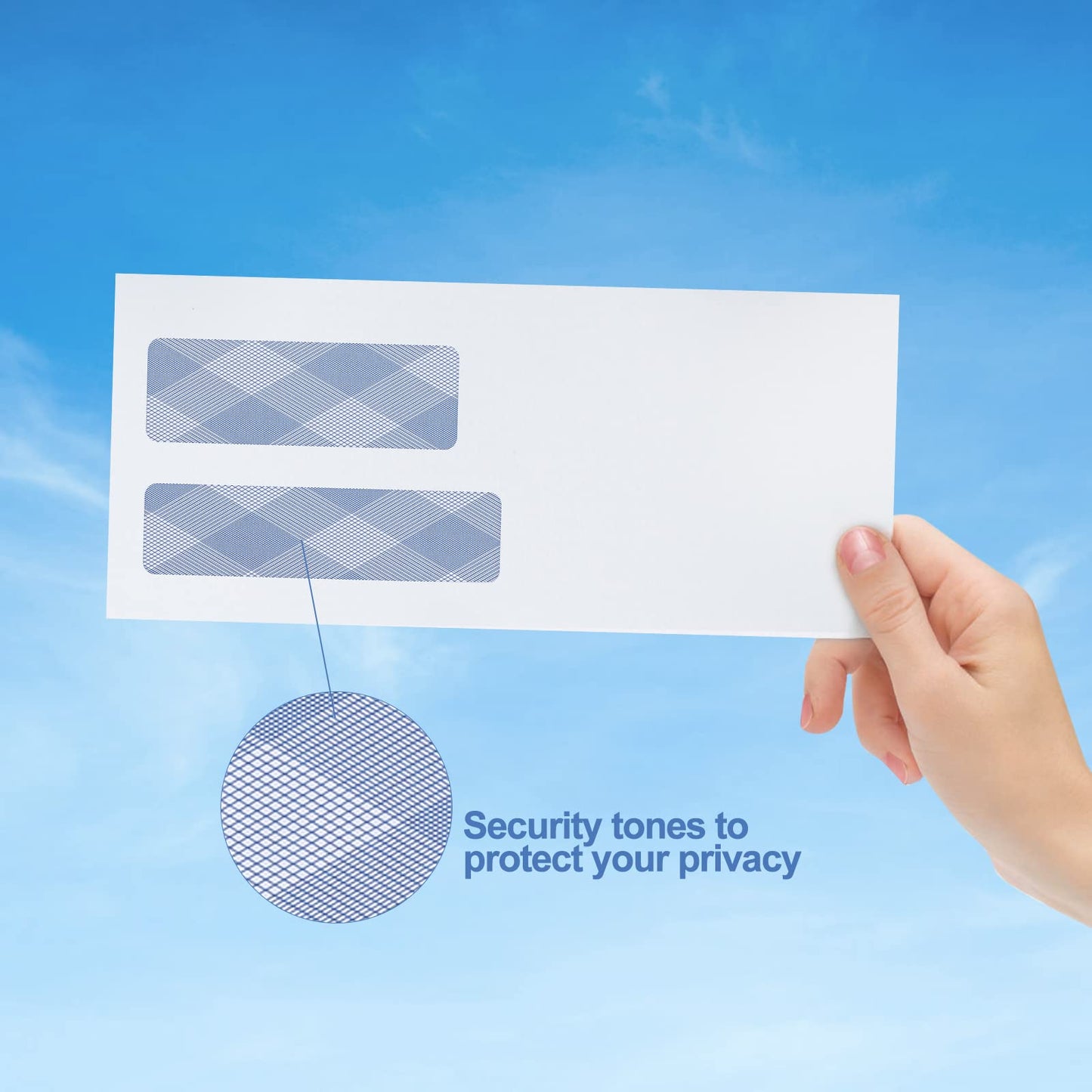 1000#9 Double Window Security Envelopes, PANDRI NO.9 Self Seal White Envelopes Designed for Invoices and QuickBooks, Business Statements & Documents - Number 9 Size 3 7/8 Inch X 8 7/8 Inch - 24 LB