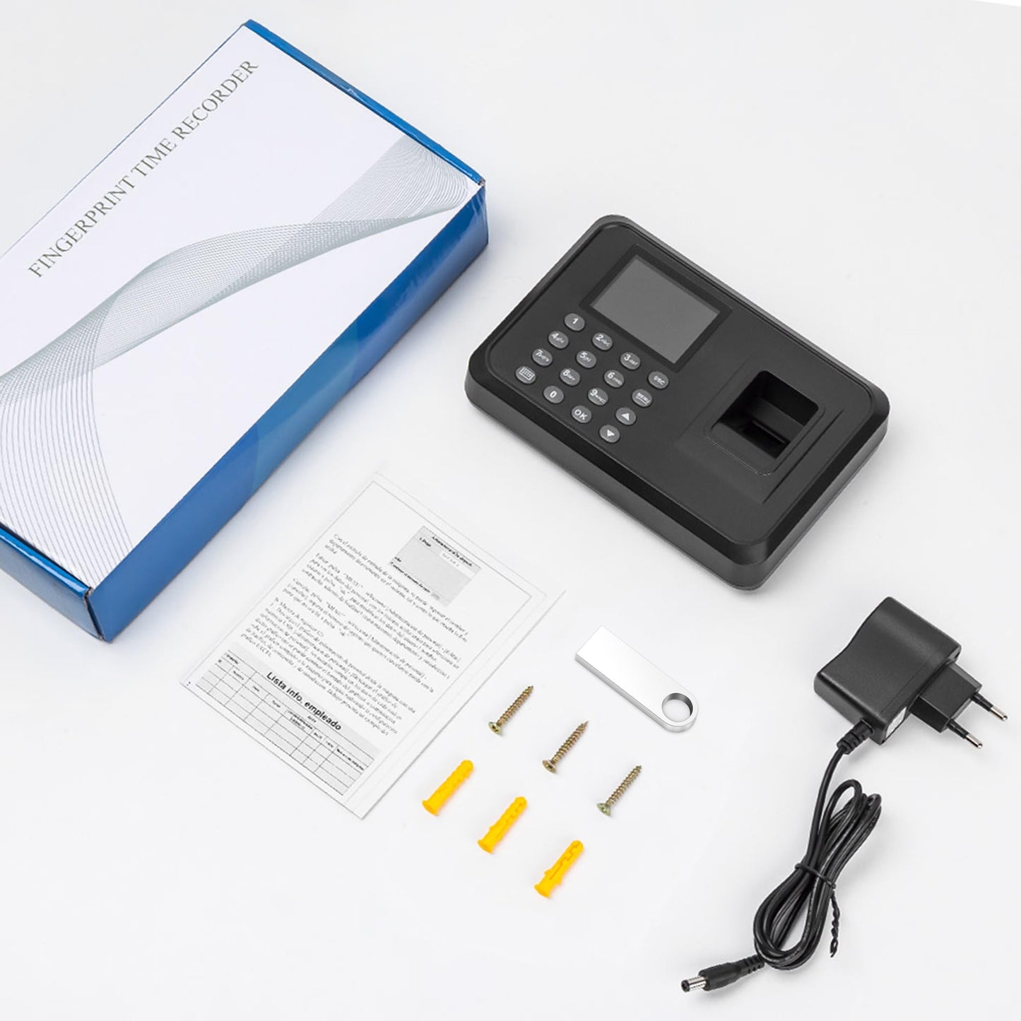 Diseleri Time Clock-Time Clocks for Employees Small Business-Fingerprint & Digital Attendance Machine, 0 Monthly Fee Office in/Out Punch Clock, No WiFi/Software Required