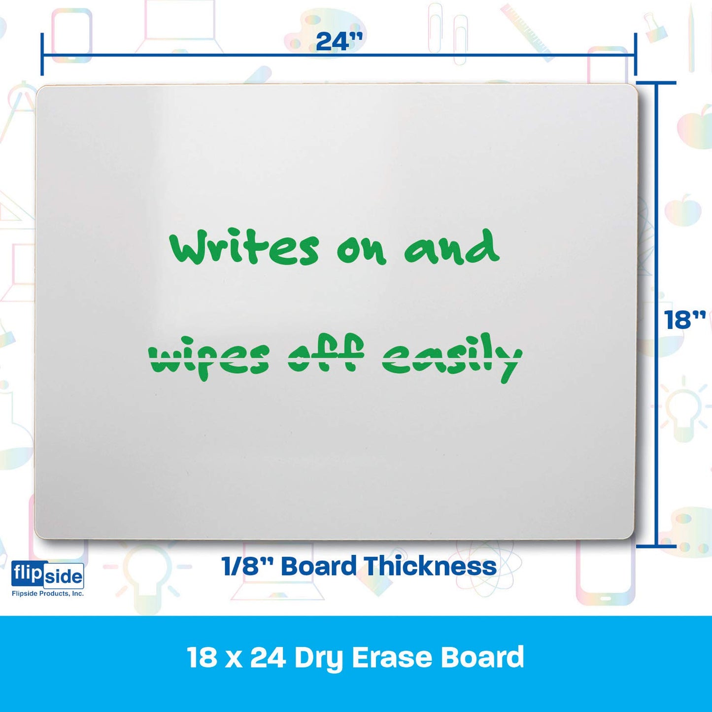 Flipside Products Dry Erase Board, Minimalist, 18" x 24", Pack of 3