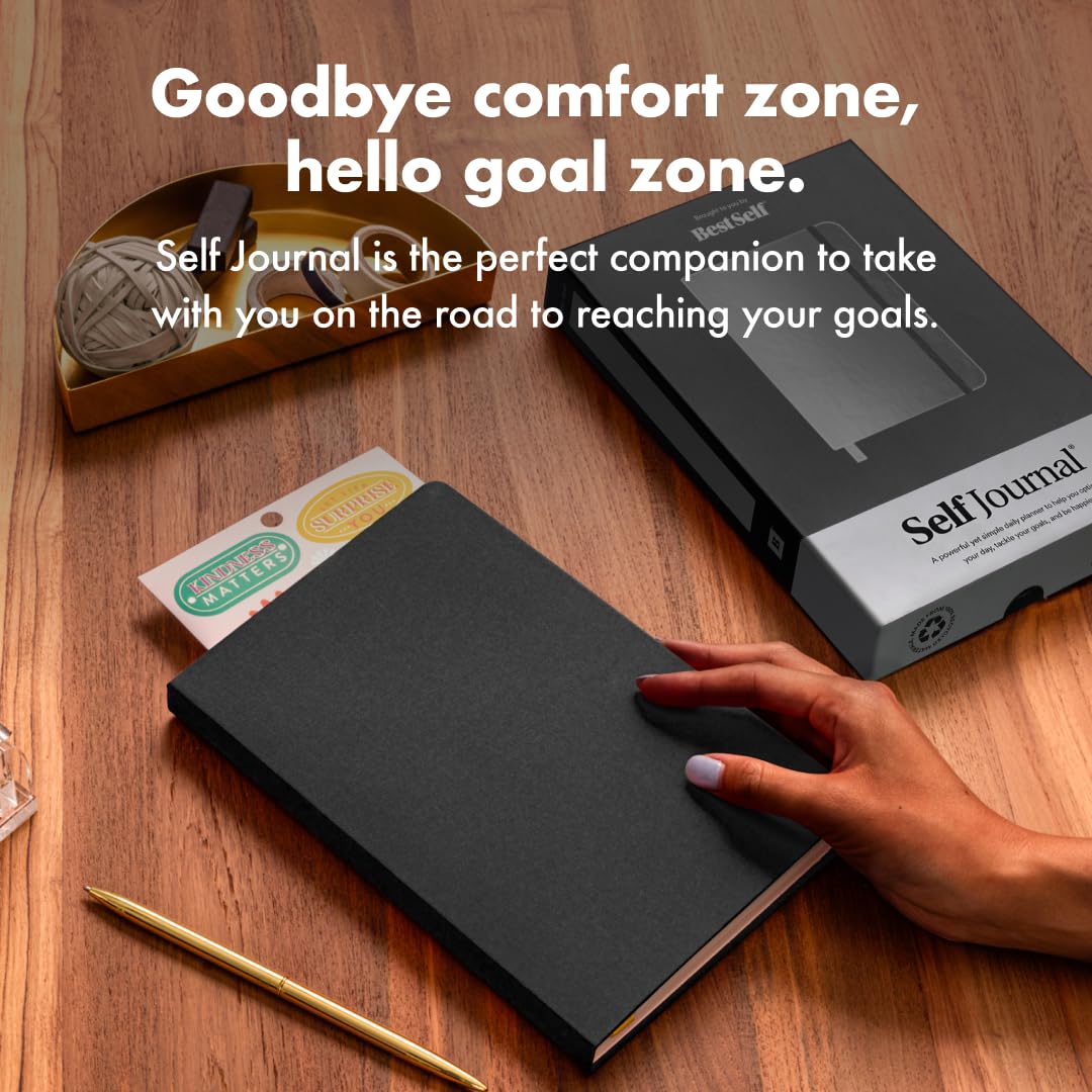 BestSelf 13-Week Self Journal & Goal Planner – Undated Daily ADHD-Friendly Journal for Men & Women | Productivity, Gratitude, Reflection & Habit Tracker | 2026 Life Organizer with Prompts, Black