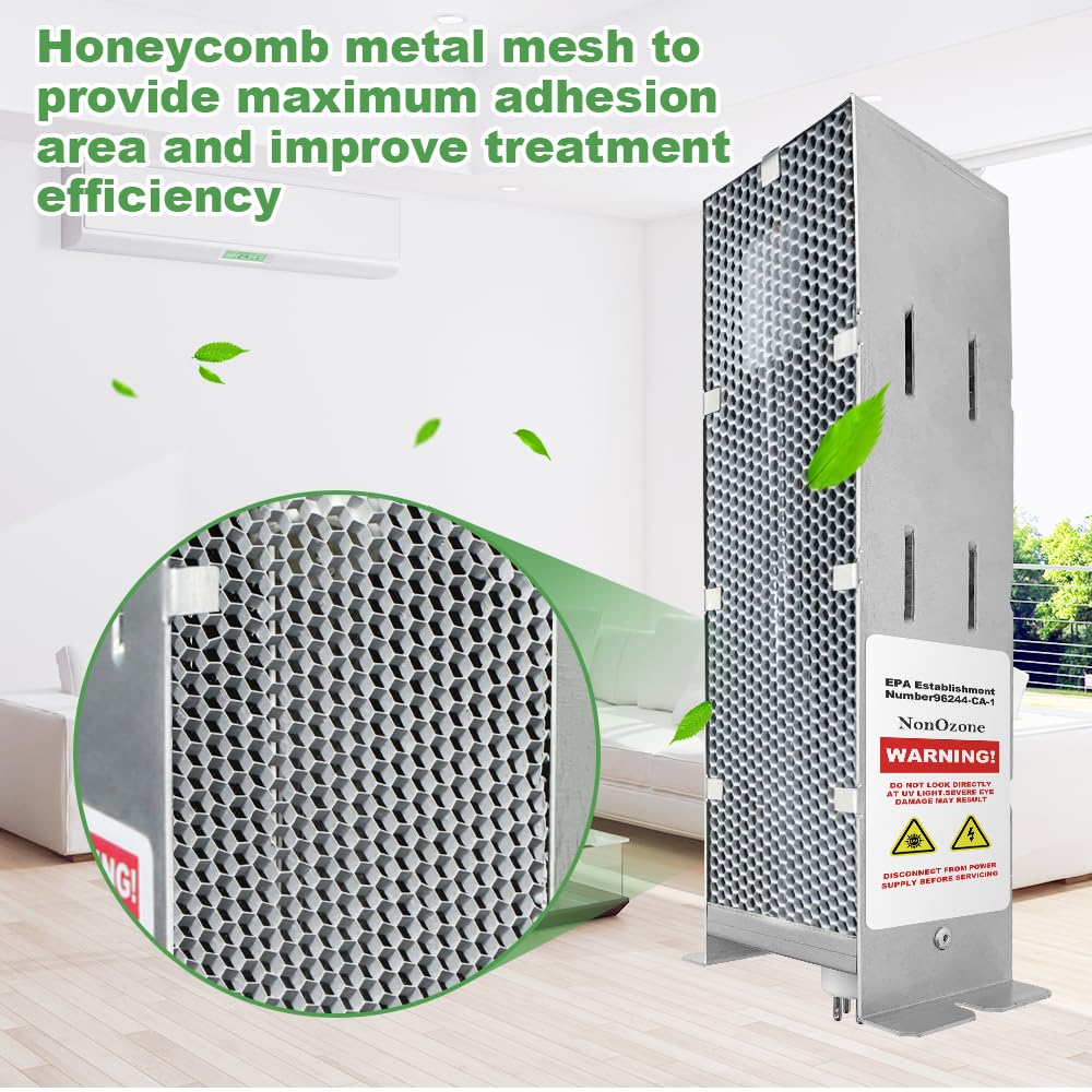 Leafinnerin Air Scrubber Advanced Photocatalytic Oxidation (PCO) 9 Inch Replacement Cell and Üν Bulb, Ozone Free Suitable for ActivTek InDuct 2000, A1013A, A1013C, A1013P, A1013Q, A1013U, 1 Pack