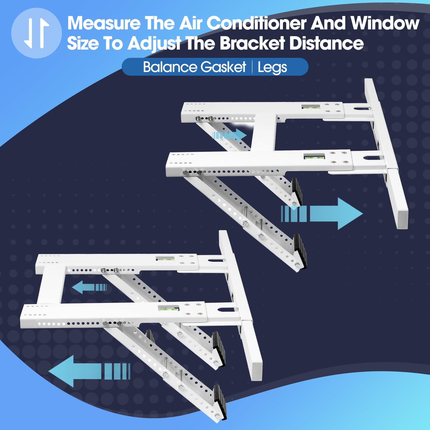 getlstub Air Conditioner Support Bracket, Adjustable Window AC Bracket, No Drilling, Heavy Steel Air Conditioner Stand Fit Most Single and Double-Hung Windows, Hold Up to 220lbs