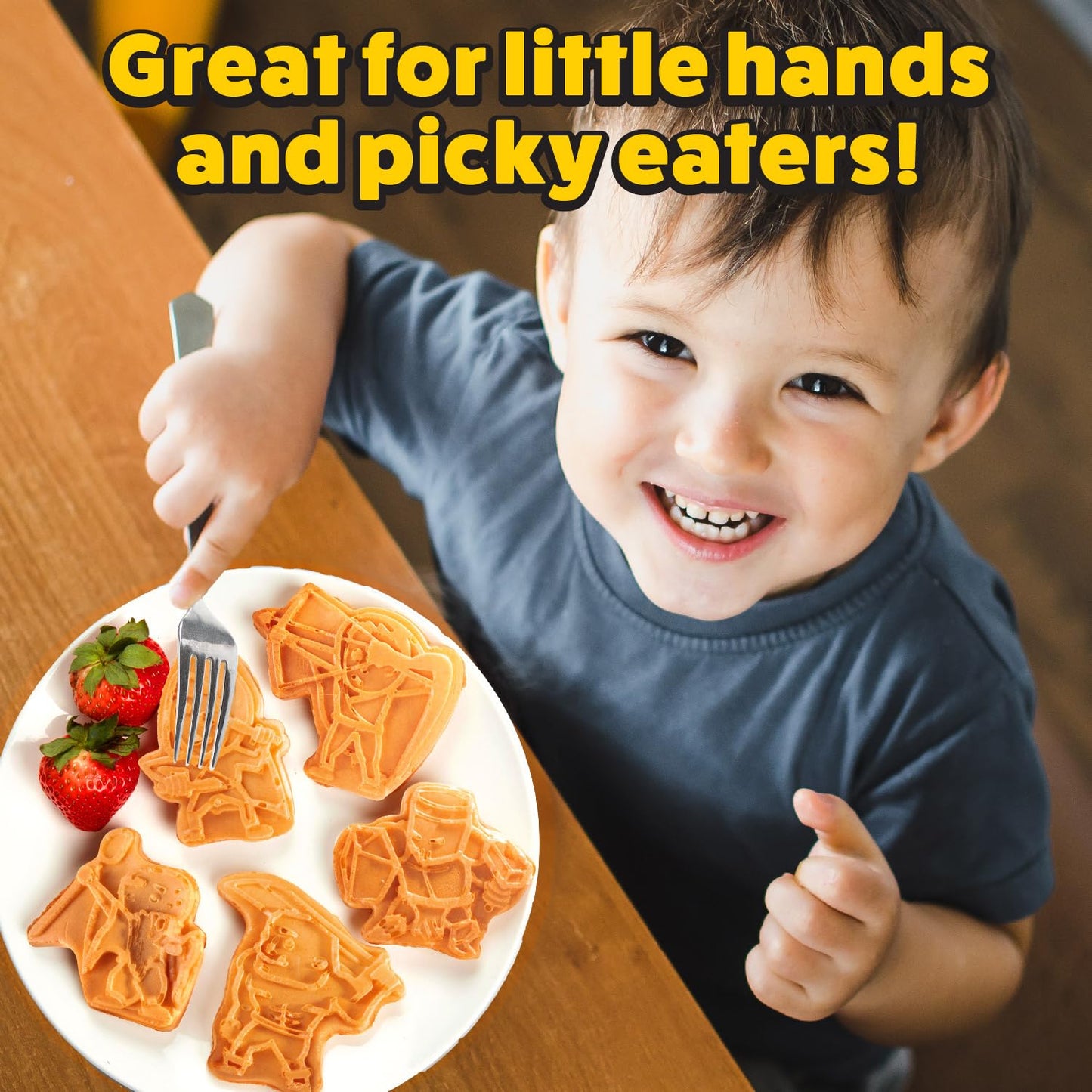 Dungeon Heroes Electric Mini Waffle Maker- Eat Wizards Fighters Clerics for Morning Breakfast Fun- Novelty Pancakes in Minutes, Non-Stick Fantasy Dragon for Tabletop Gamers- Great Waffler Novelty Gift