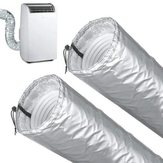 2 Pcs Portable AC Hose Insulation Sleeve, Air Conditioner Hose Cover Wrap for 5" & 5.9" Diameter Exhaust Hose, AC Duct Vent Cover Sleeve with Upgrade Heat Insulation Material,One Step Install
