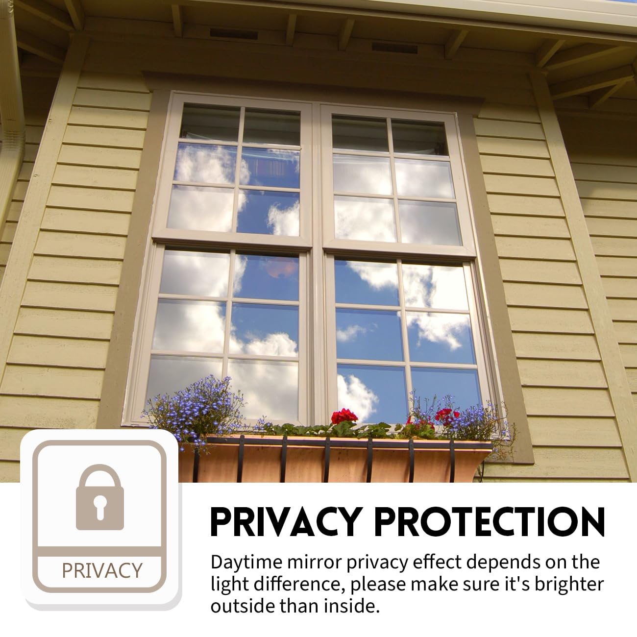 KESPEN Window Film One Way Daytime Privacy Static Cling Sun Blocking Anti UV Reflective Window Tint for Home and Office, Black-Silver, 23.6 Inch X 13.1 Feet