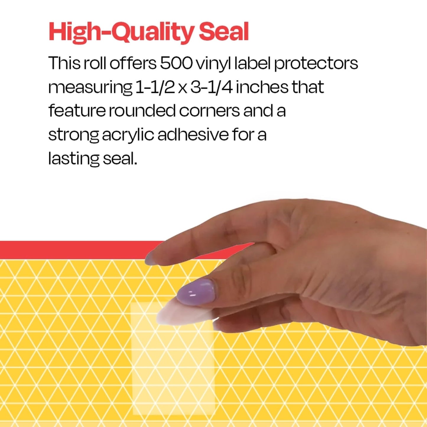 KAPCO - LP009 Kapco Film Labels, 1-1/2 x 3-1/4 Inches, Clear, 500 Pack - 70342