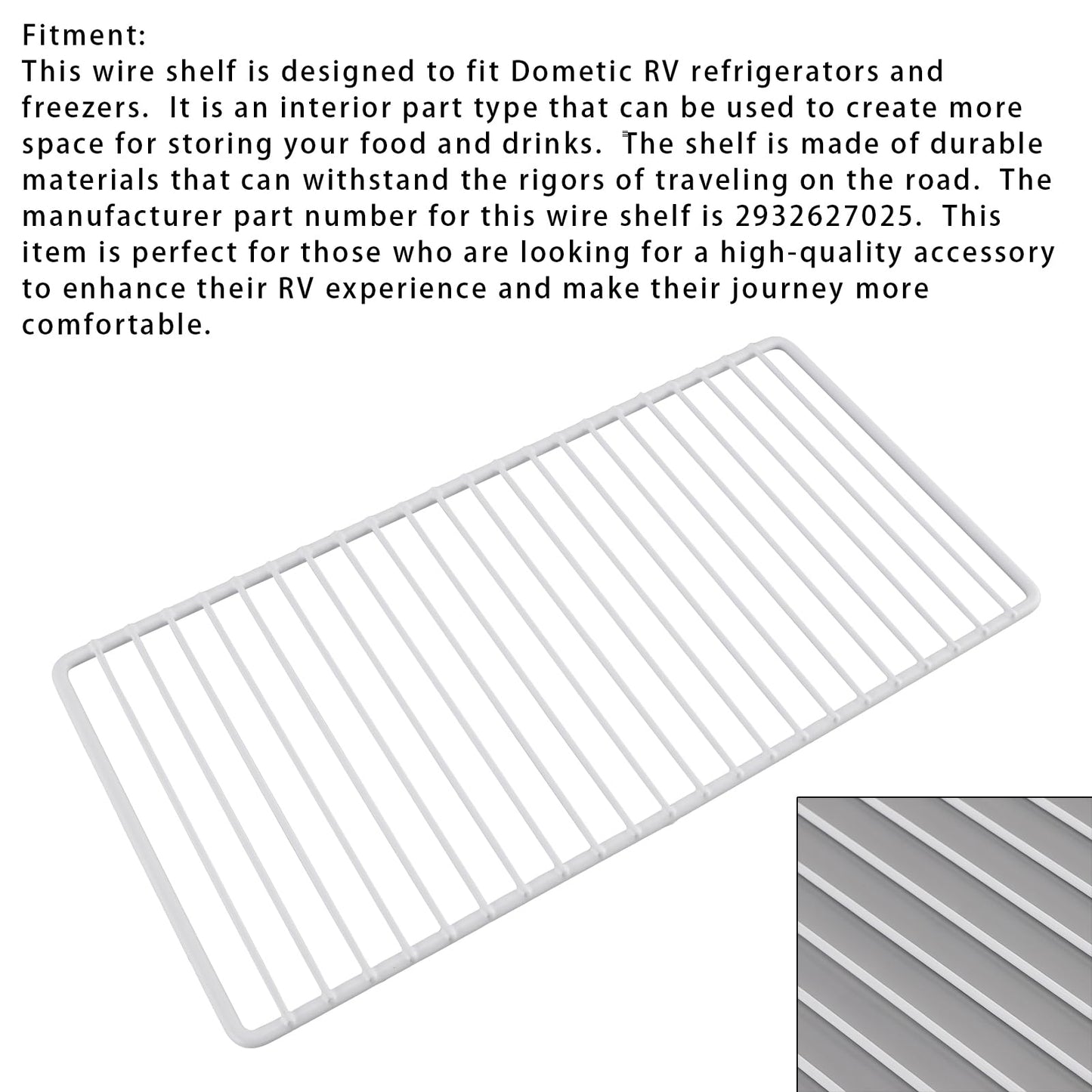 Frezon 2932627025 RV Refrigerator Freezer Wire Shelf Fit for Dometic RV Refrigerators and Freezers,Length: 16.73 inches, Width: 8.46 inches