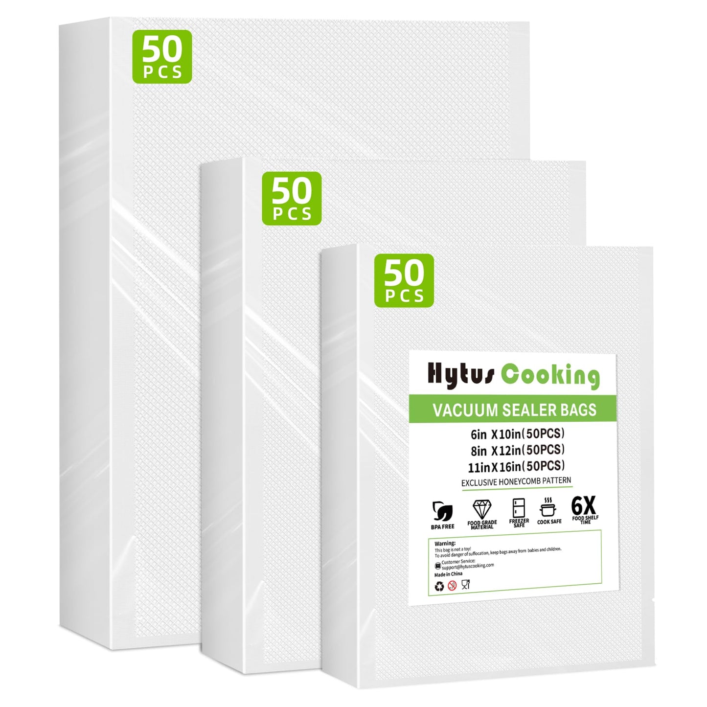 Vacuum Sealer Bags for Food Storage,Anti-Puncture 150Pack Gallon 11"x 16",8"x 12" & 6"x 10" Precut Food Vacuum Seal Saver Bags for Sous Vide,Meal Prep,Microwave,Commercial Heavy Duty Embossed,BPA-Free