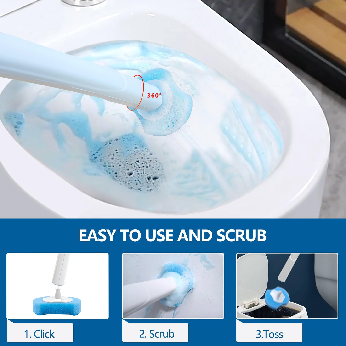 144 Toilet Brush Refills, Upgraded Wand Refill for Bathroom Cleaning, Disposable Toilet Brush Heads Compatible with HOMEBTTER and Most Wand.