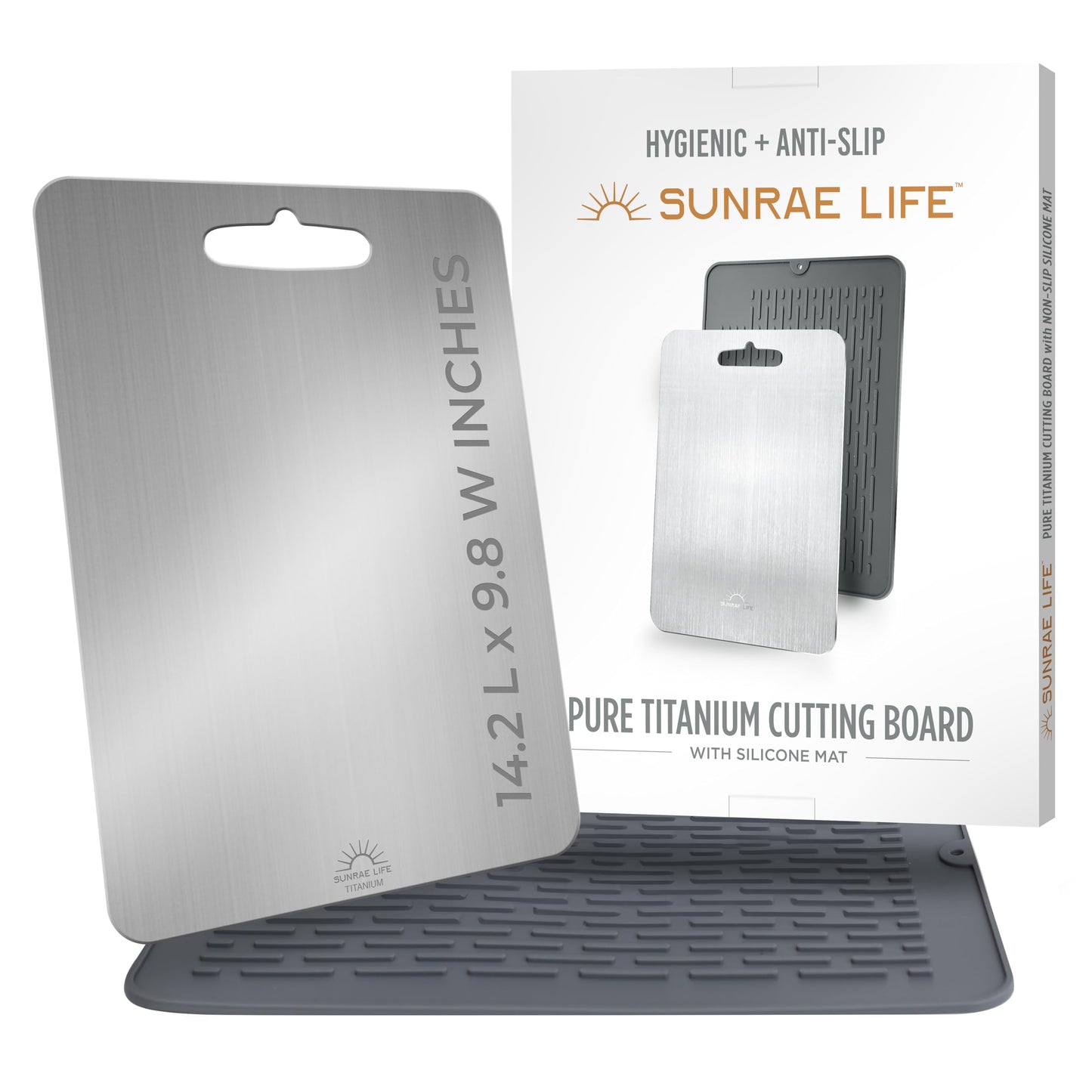 Titanium Cutting Board with Lip, Anti Slip Mat, Double-Sided, Dishwasher Safe Cutting Boards, Titanium Cutting Boards for Kitchen, Non Plastic Cutting Boards for Kitchen