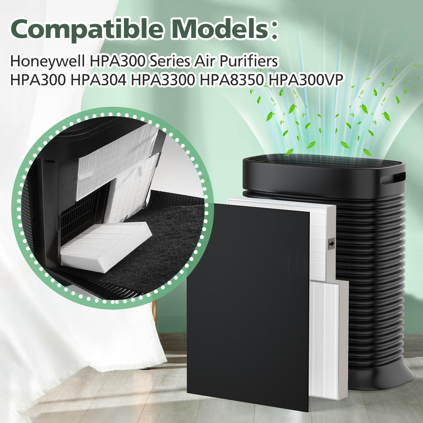 6 Pack HPA300 Filter Replacement Compatible with Honeywell Hepa HPA300 HEPA Air Purifier, Fits for Honeywell Air Purifier Filter Replacement - Models HPA300VP HPA304 HPA3300
