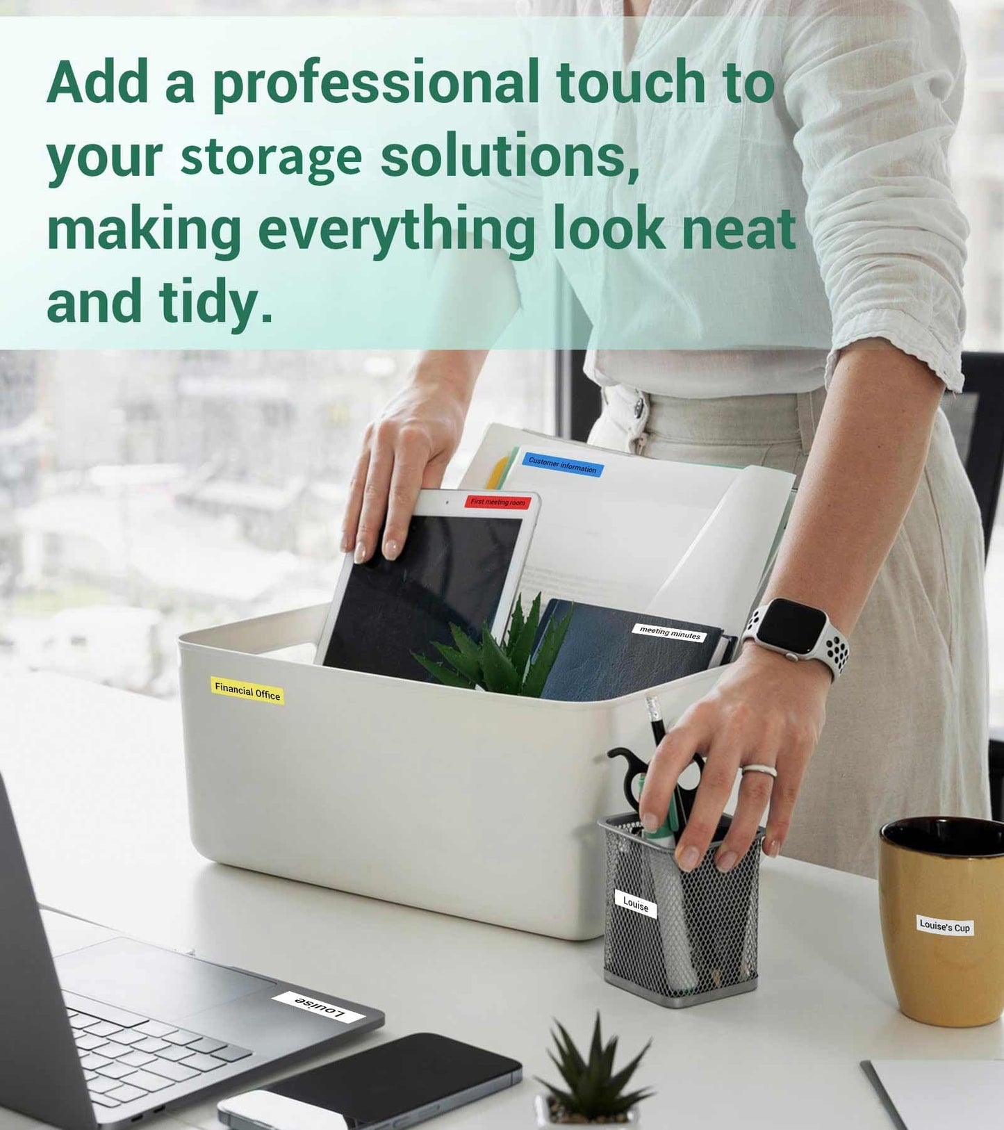Vixic Label Makers, Label Maker Machine with Different Fonts, D210S Portable Labeler Machine with QWERTY Keyboard, Labelmaker with 12mm Laminated Waterproof-Labels for Home Office School Kids Items