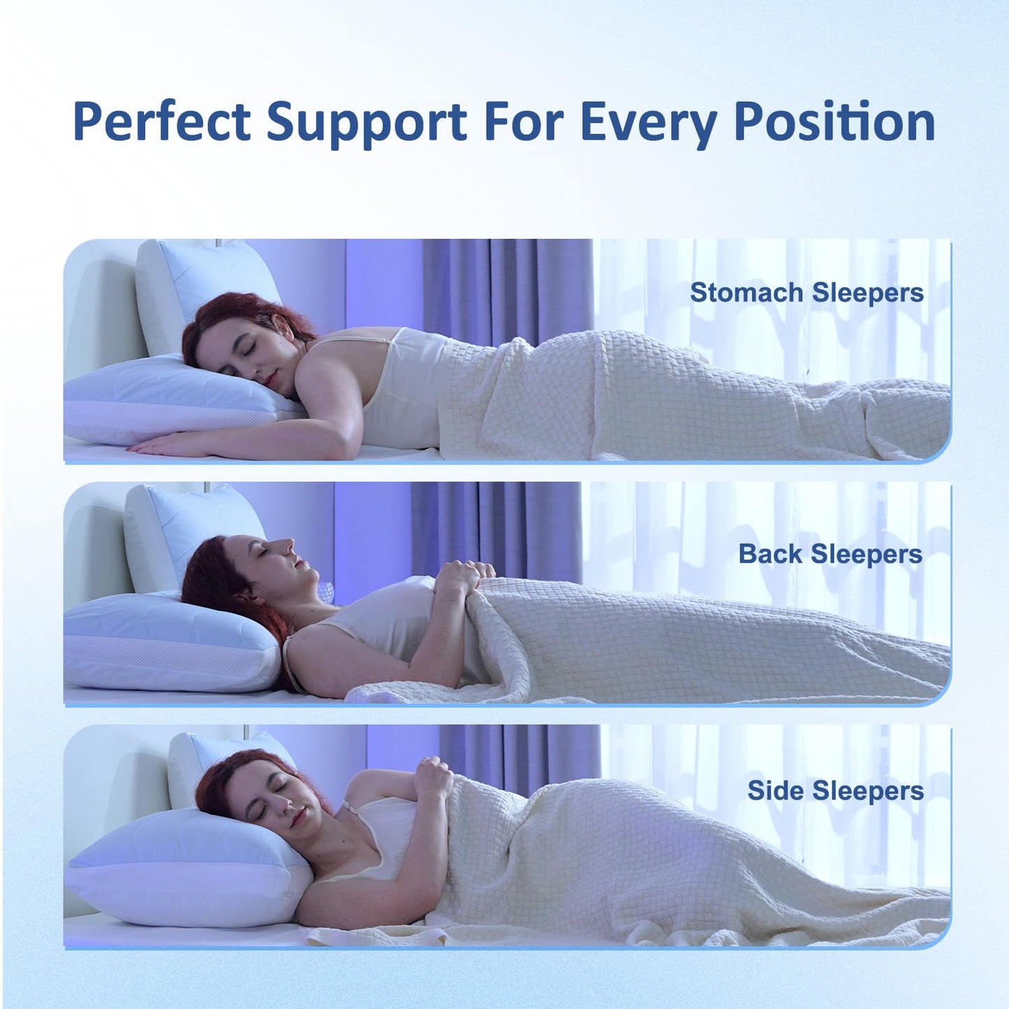 ANT-HOME Cooling Adjustable Pillow for Side, Back, Stomach Sleepers，Customizable Support Pillows for Neck Pain Relief，Standard Size Set of 1 Luxury Bed Pillow.