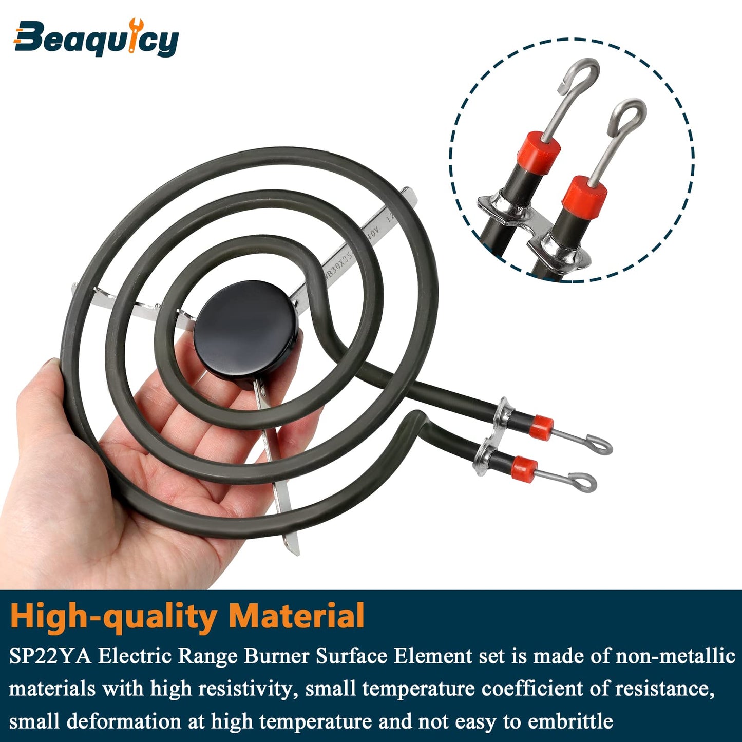 SP22YA Electric Range Burner Surface Element by Beaquicy - Replacement for G-E Hot-point Ken-more Ranges/Stoves - Includes 1 WB30X253 8-Inch and 3 WB30X254 6-Inch Burners