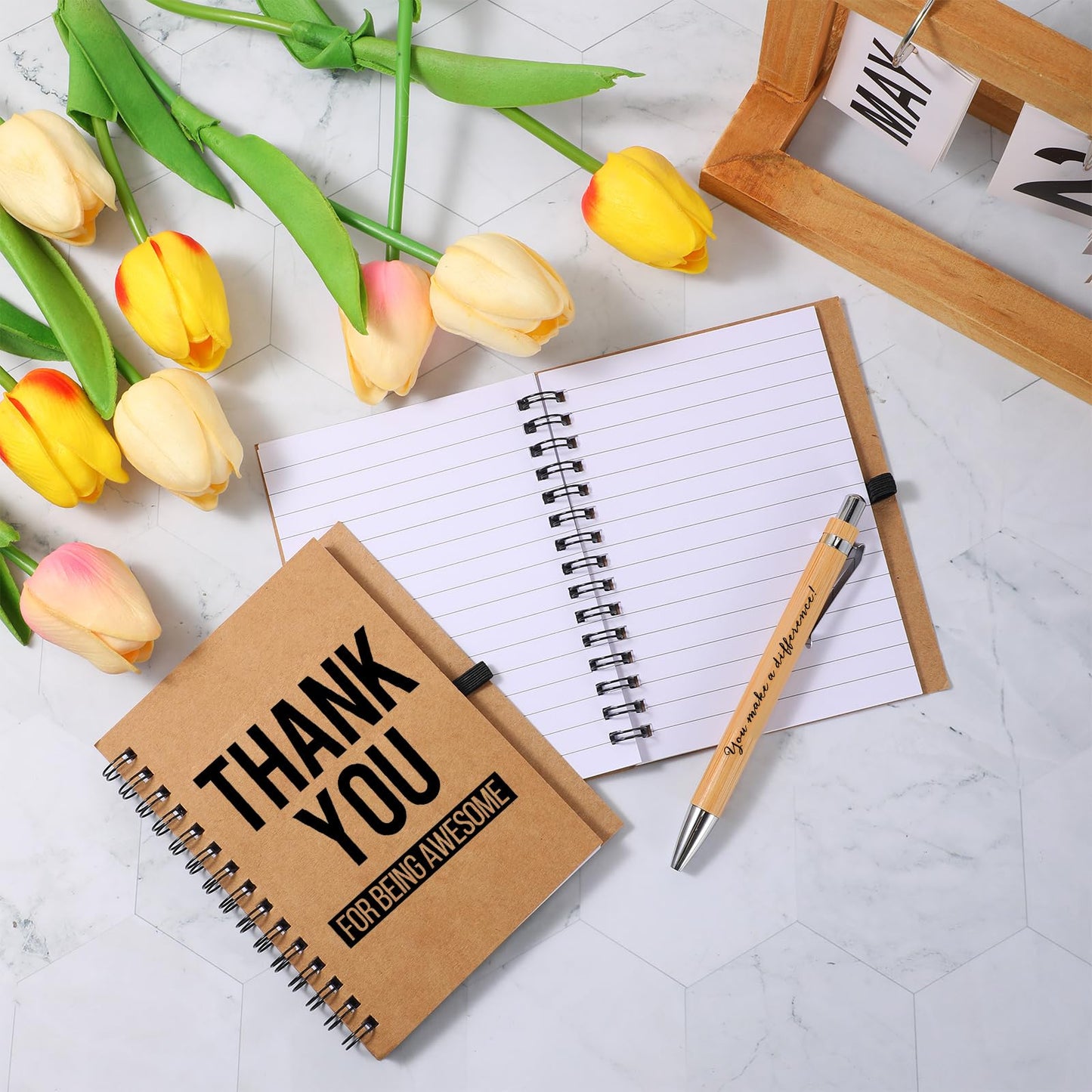 Honoson 20 Sets 2026 Graduation Gifts Bulk CNA Week Spiral Notebooks Teacher Appreciation Gift Inspirational Journal Retractable Pens Encouragement Notepad Thank You Gifts for Staff Employee Coworker