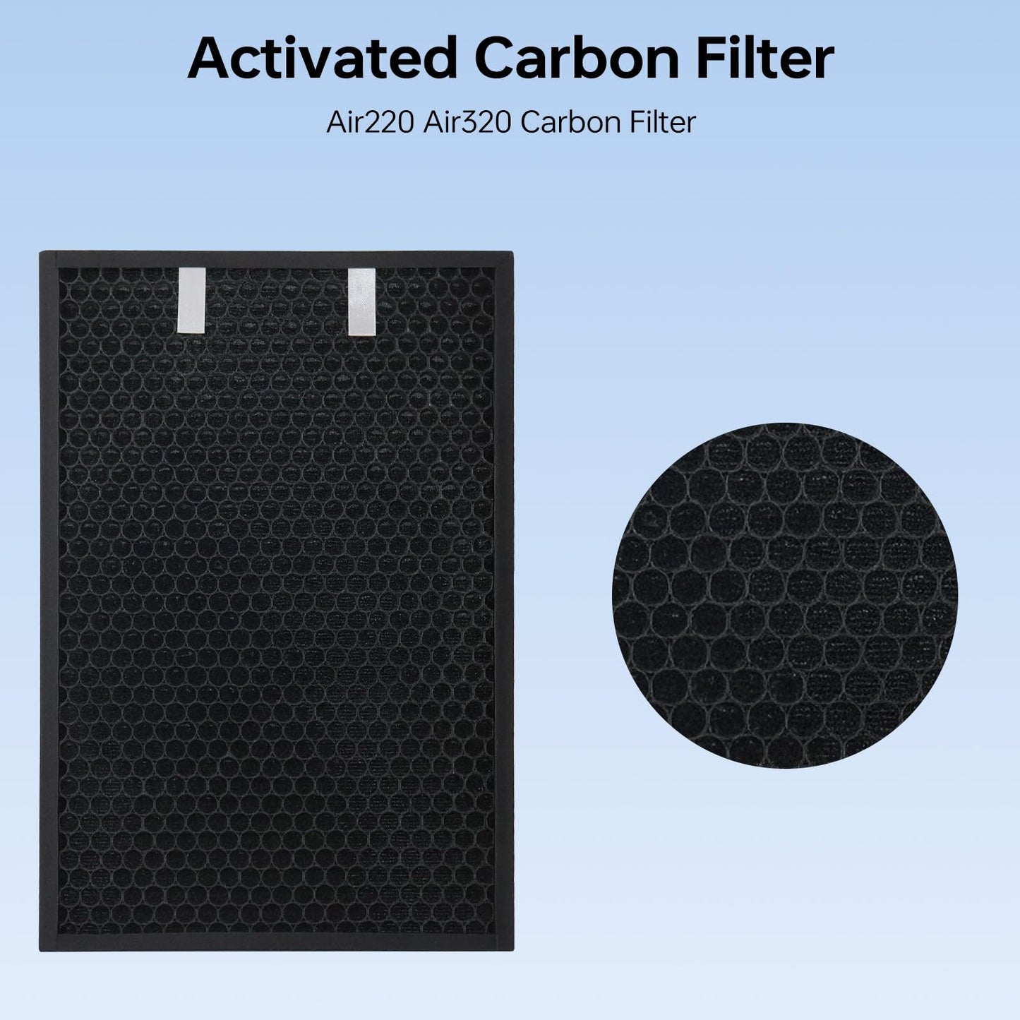 Asrhine 2 Sets Air220 Air320 Replacement Filter Compatible with Bissell Air320 Air220 2768A 2609A, 2 Filters, 6 Pre Filters and 2 Activated Carbon Filters, Compare Part 2677,2678,2804