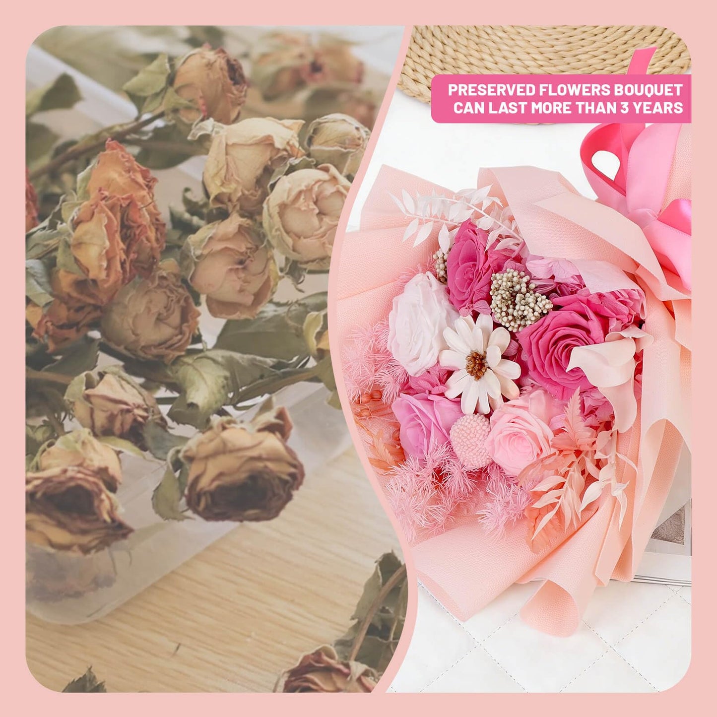 Birthday Gifts for Women Flowers for Delivery Forever Preserved Rose Flowers Fresh Bouquet Anniversary Mothers Day Gifts for Mom Grandma Wife Sister Friend Her