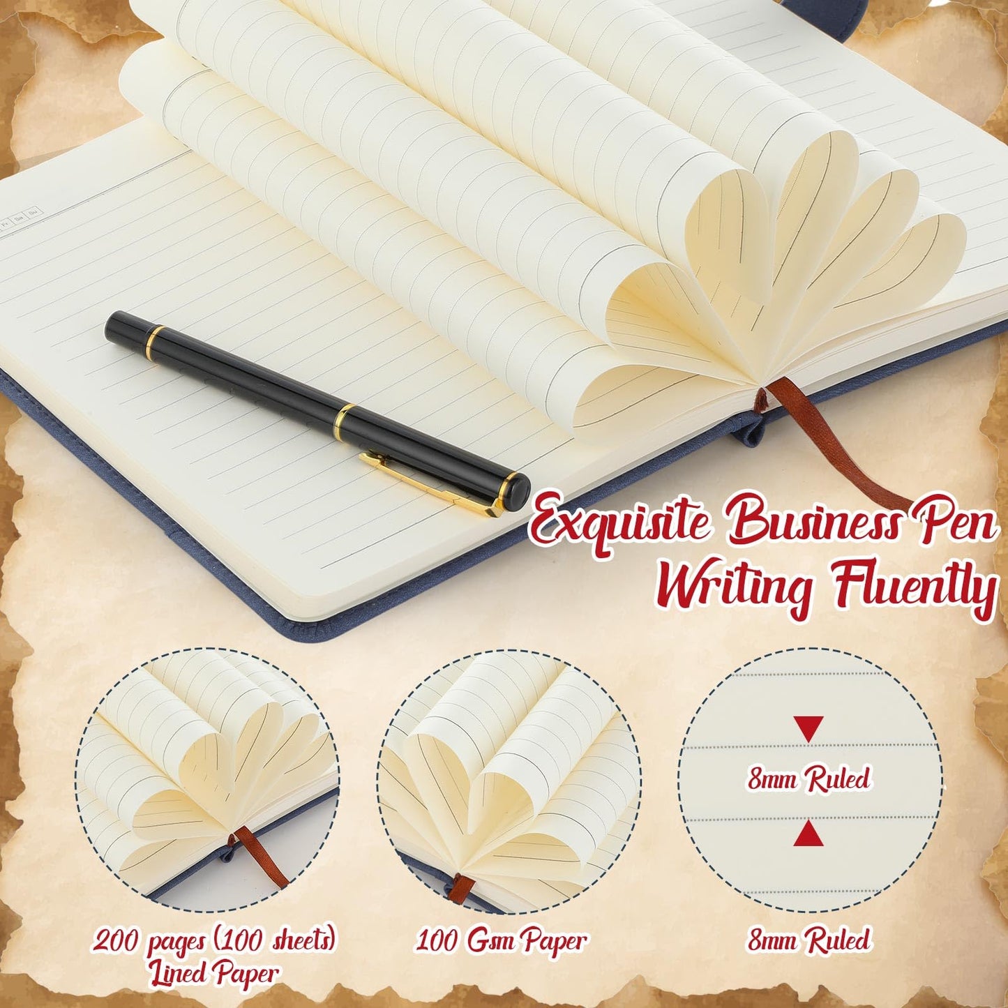 Cholemy 12 Pcs Graduation Leather Journal Gifts Sets for Women Men Employee Coworker Gifts 6 Pcs A5 Life Tree Hardcover Executive Writing Notebooks 6 Pen Teacher Office Business 200 Page(Retro Colors)