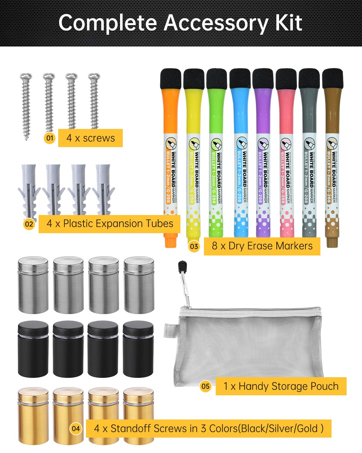 28x20" Clear Acrylic Wall Calendar with Dry Erase Surface, Large Monthly Planner Board, Includes Vibrant Markers, Eraser, Multi-Color Mounting Screws, & Easy Install Kit - Perfect for Home & Office