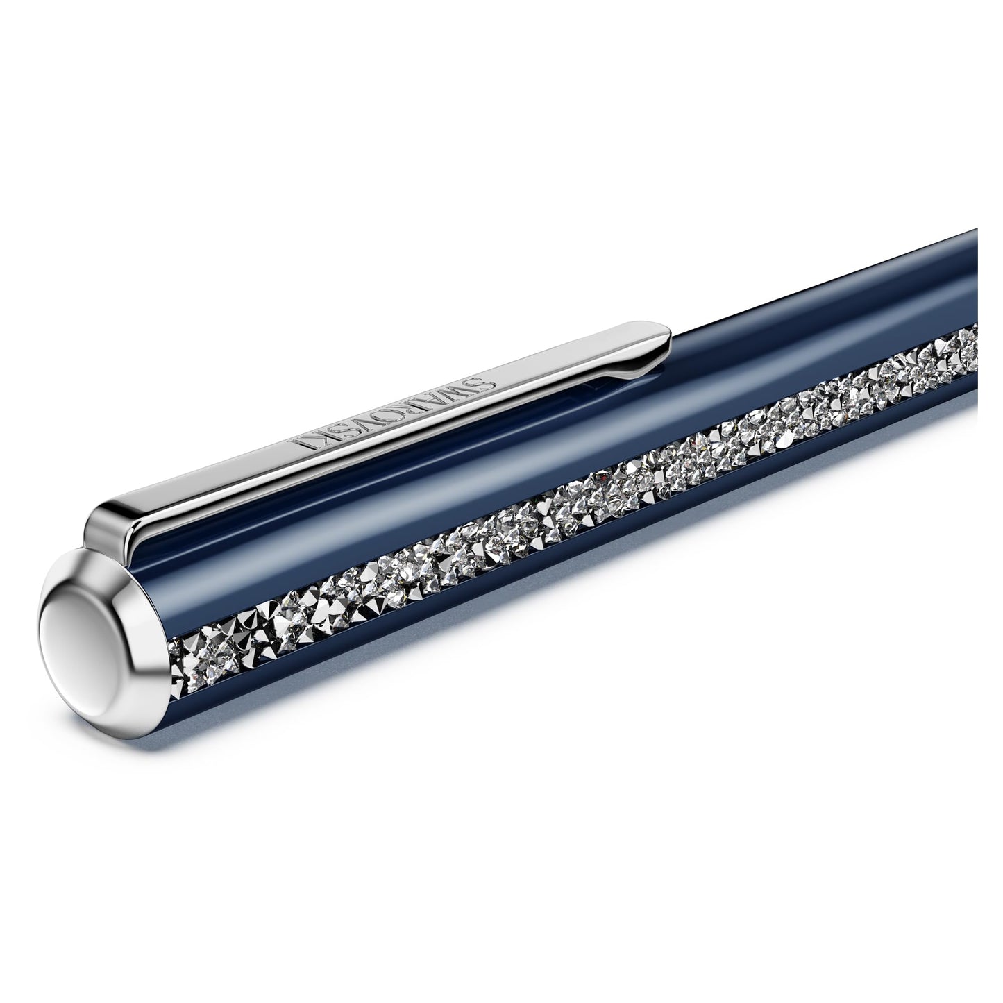 Swarovski Crystal Shimmer Glide ballpoint pen, Blue, Blue lacquered, Chrome finish