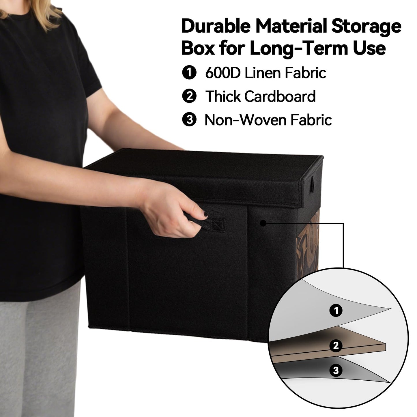 ComfortKeeper 4 Pack Comic Book Storage Box with Lid for Modern Age, Collapsible Magazine Organizer with Clear Window, Heavy Duty Case Container Holder, Black