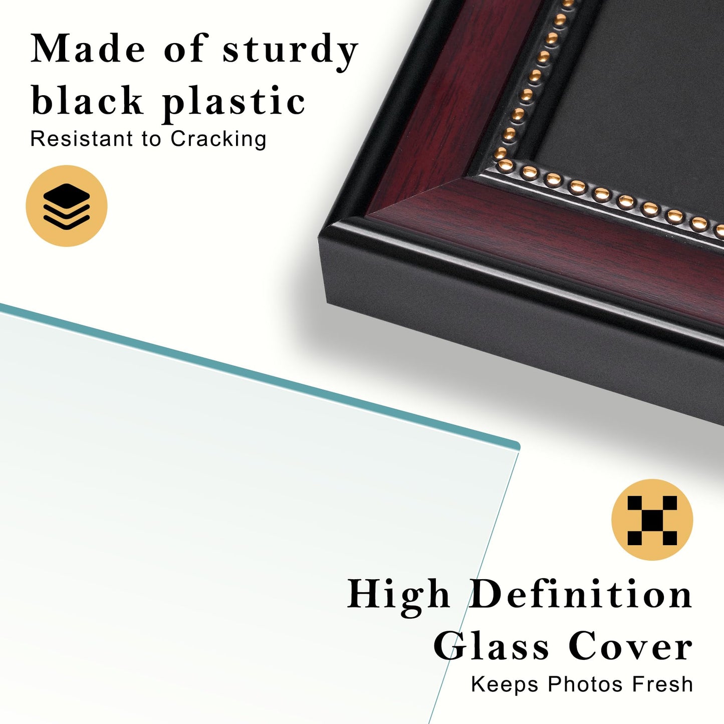 HOUSE DAY Diploma Frame 8.5 x 11 with Black over Gold Mat or Display 11x14 Diploma Frame 11x14 without Mat, High Definition Glass Certificate Frames 8.5 x 11 Degree 11 x 14 Diploma Frames, Mahogany with Gold Beads, 1 Pack