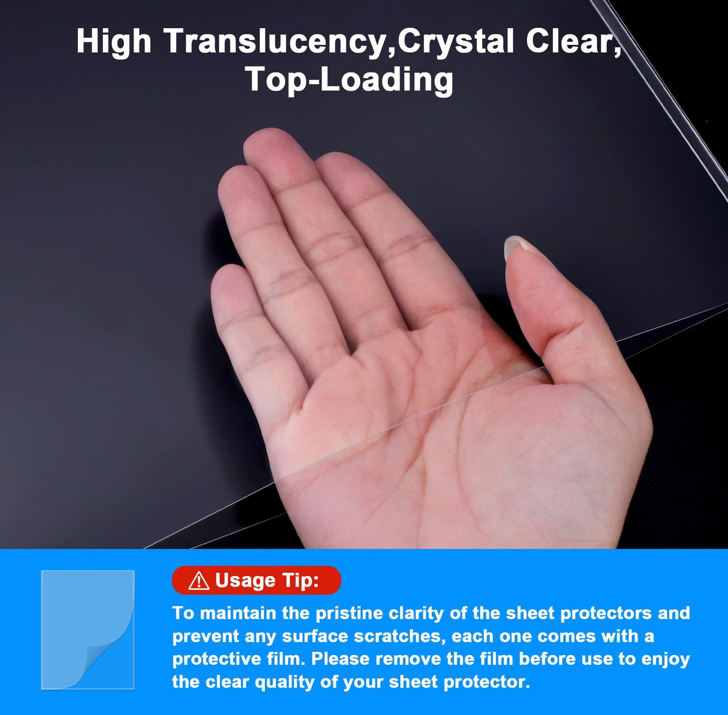 Ndsox 20 Pack 9" x 12" Rigid Print Protectors Clear Hard Plastic Sheet Protectors Top Loading for Photographs, Photo Papers, Posters, Prints, Birth Certificates, Heavy Duty No-Hole Rigid Photo Sleeves
