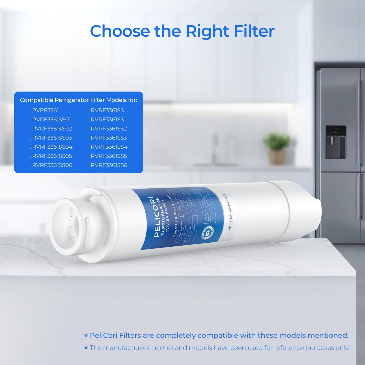 RWFVRF1 Filter Replacement, Compatible With Viking 3 Series Filter RVRF3361 (3 Pack)