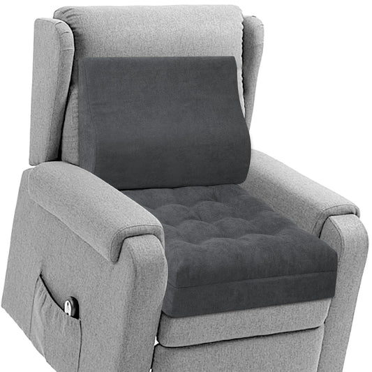 TANYOO Recliner Cushion for Elderly with Lumbar Support Pillow - 20x20x5 Inch Extra Thick Recliner Seat Cushion for Seniors Relief Back Pain and Tailbone Pain from Long Sitting Non-Slip Bottom