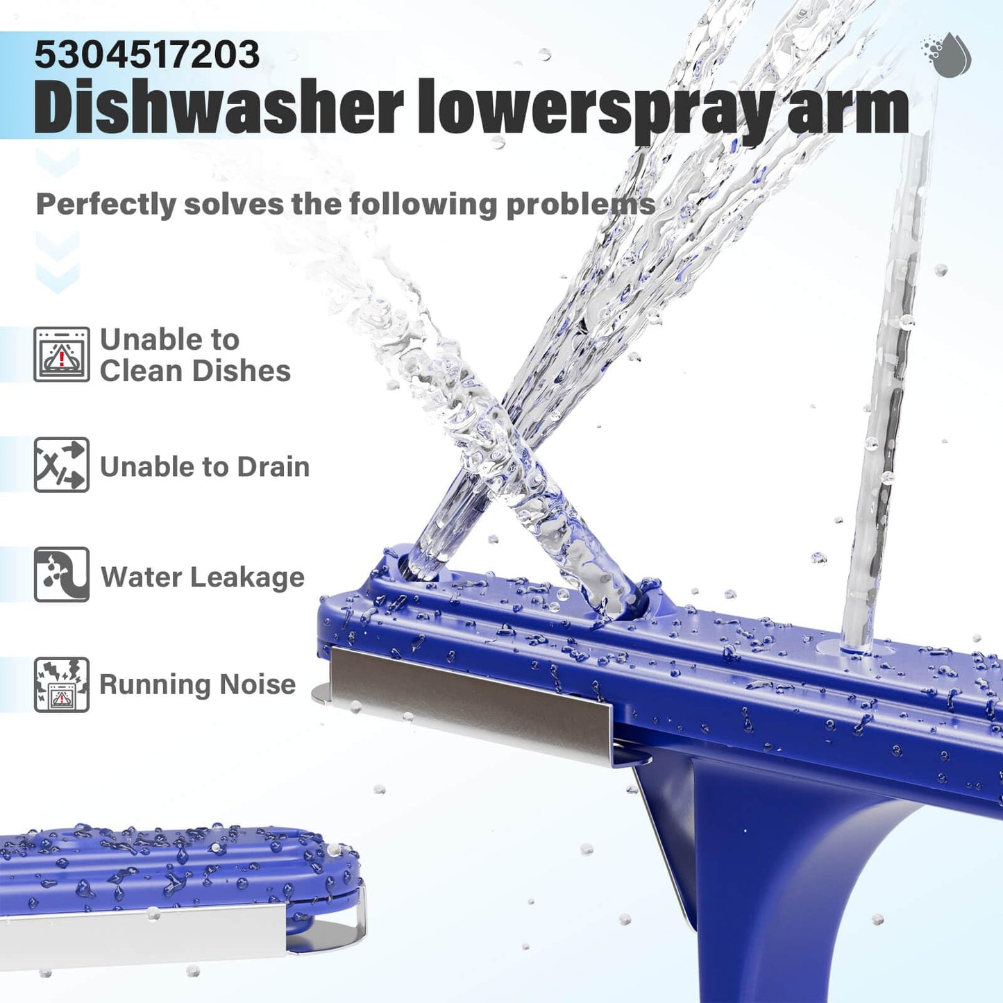 5304517203 1545680 Dishwasher Lower Spray Arm Compatible with Frigidaire Kenmore Replacement Parts EAP12585623 5304506526 154250801 154568002 154414101 154250901 530450652 1542508 154568001 (2-Packs)