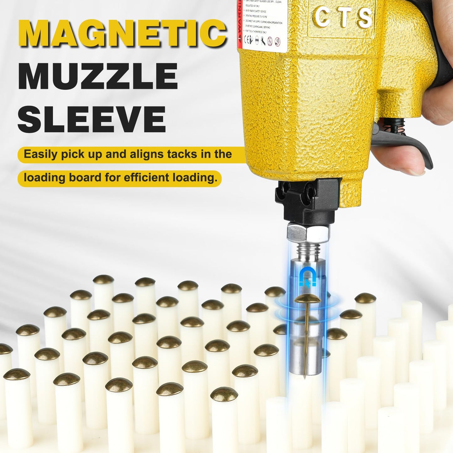 1170 Pneumatic Deco Nail Gun 7/16"(11.7mm) Head Diameter Air Power Tack Nail Gun for Upholstering, Sofa Leather, Furniture