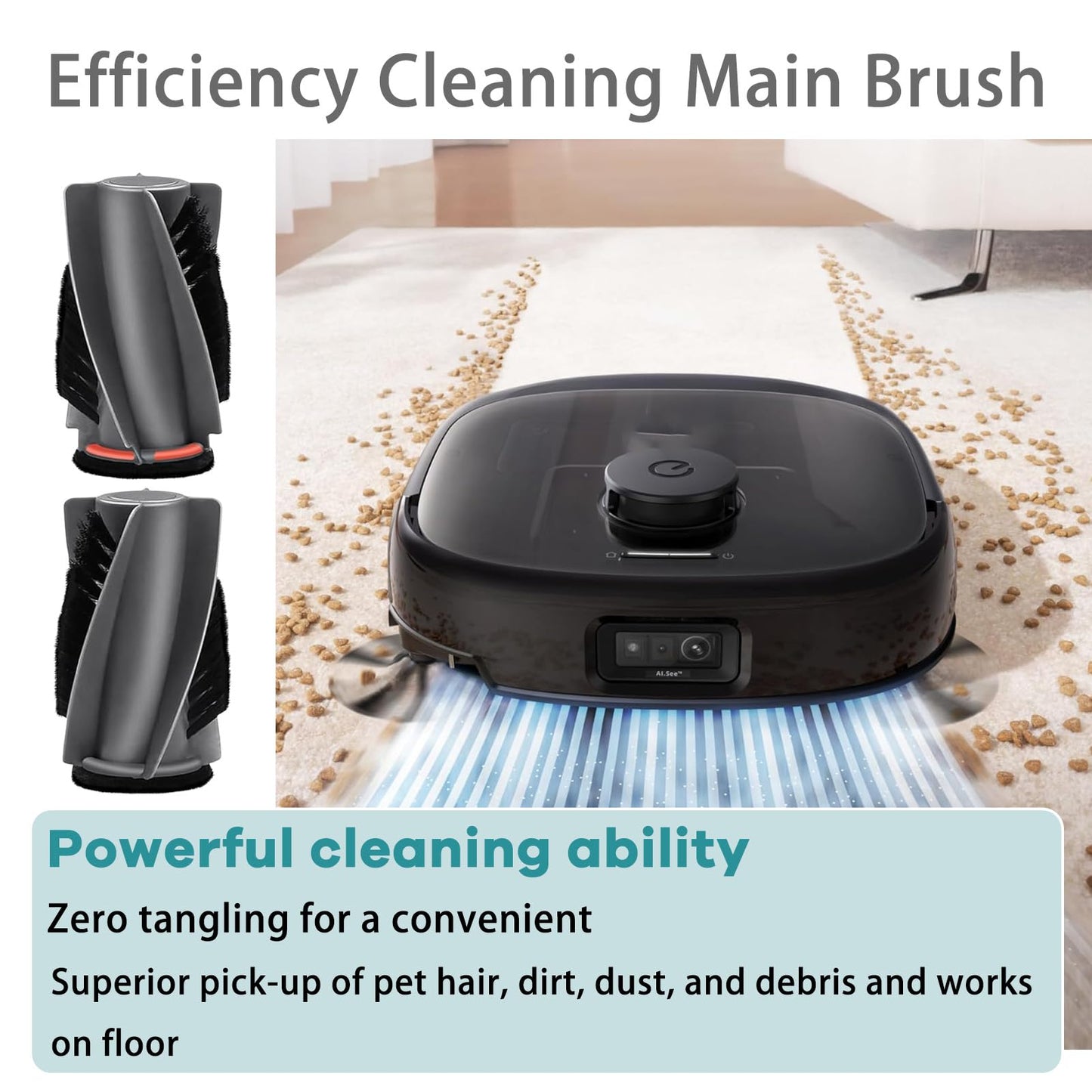 17 Pack Replacement Kits for eufy E25 Omni / E28 Omni Robot Vacuum Cleaner, Accessories Parts with 1 Main Brush, 2 Roller Mop, 6 Side Brushes, 4 Dust Bags, 4 Filters