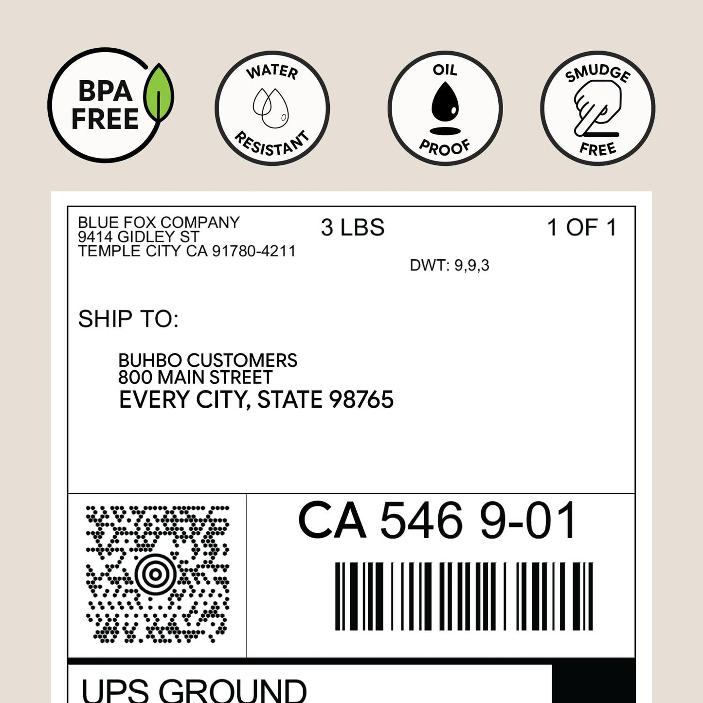 Buhbo 4 x 6 Direct Thermal Labels, Perforated and BPA Free, Compatible with Zebra & Rollo Printers, Commercial Grade White Shipping Labels (2000 pcs - 2 Stacks of 1000)