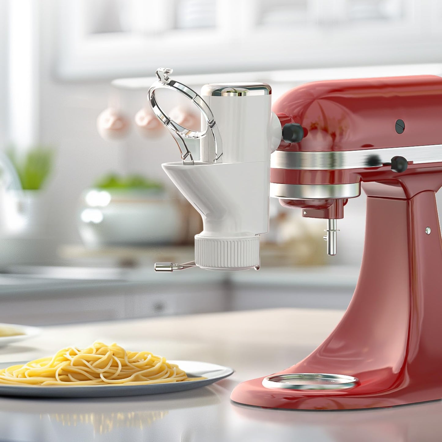Gourmet Pasta Press Attachment for KitchenAid Stand Mixers, Pasta Attachment for Kitchen Aid Mixer Attachments with 7 Interchangeable Pasta Plates, Pasta Maker by HOZODO
