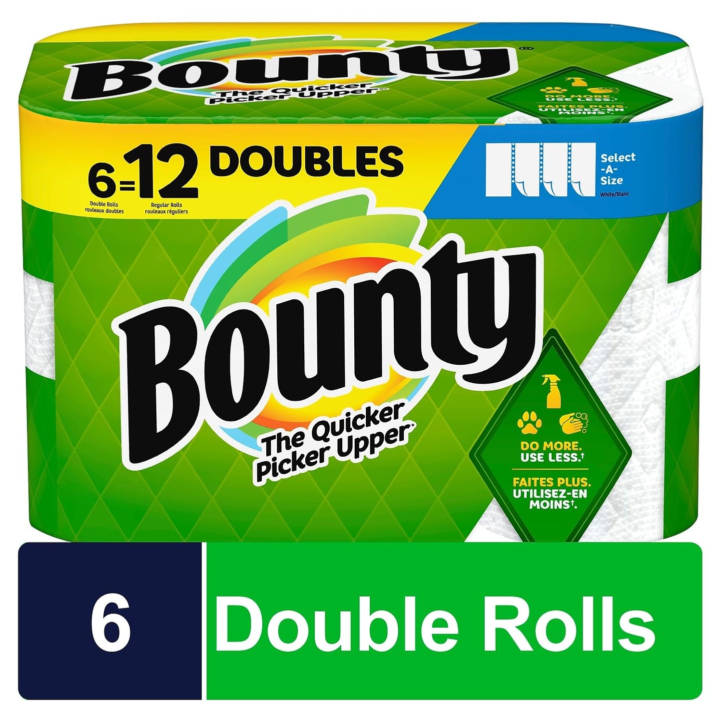 Bounty 1939879 Select-A-Size Kitchen Rolls Paper Towels 2-Ply 110 Sheets/Roll (74801/95054)